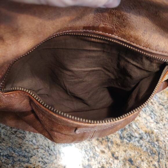 Bull And Hunt 0370 Heritage Distressed Brown Soft Leather Hobo Boho Shoulder Bag - Picture 10 of 16